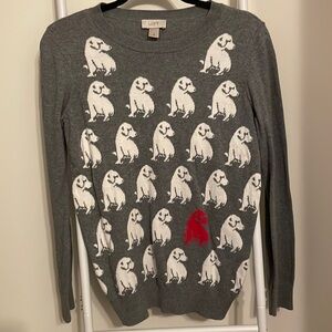 Loft grey and white dog sweater